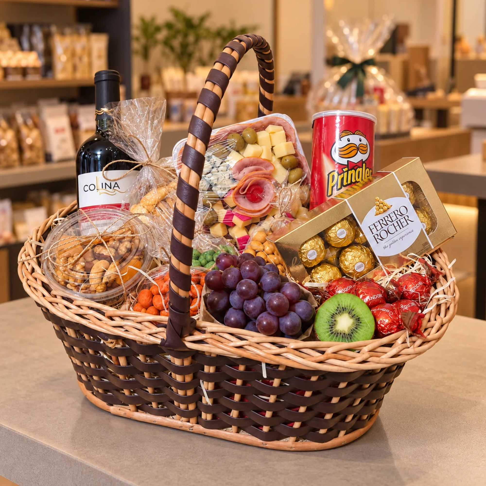 Cesta Queijos e Vinhos - Imagem 2